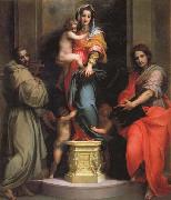 Andrea del Sarto Madonna and Child with SS.Francis and John the Baptist USA oil painting artist
